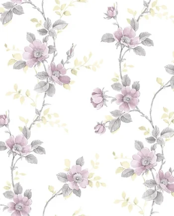Galerie Rose Garden Purple Lilac Pretty Floral Smooth Wallpaper