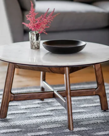 Gallery Barcelona White Marble Top Coffee Table