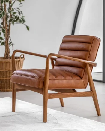Gallery Datsun Brown Leather Armchair