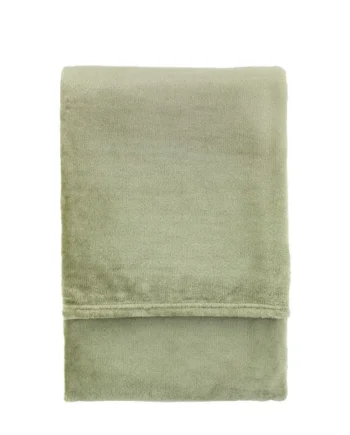 Gallery™ Sage Flannel Fleece Plain Throw (L) 170cm x (W) 130cm