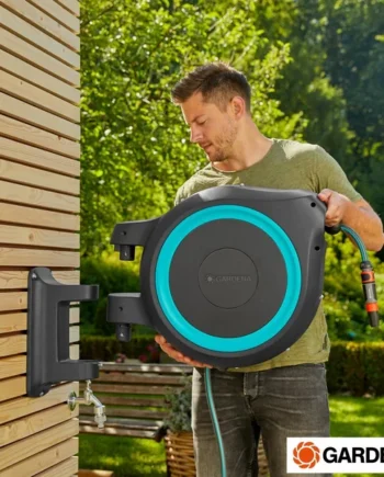 Gardena Wall-Mounted 35m (114.8ft) Hose Box with Automatic Roll-Up