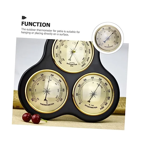 Gatuida Metal round Lightweight Compact Temperature Gauge for Indoor Living Room and Baby Room Use with Decorative Golden Metal Design