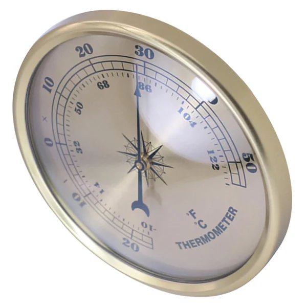 Gatuida Metal round Lightweight Compact Temperature Gauge for Indoor Living Room and Baby Room Use with Decorative Golden Metal Design