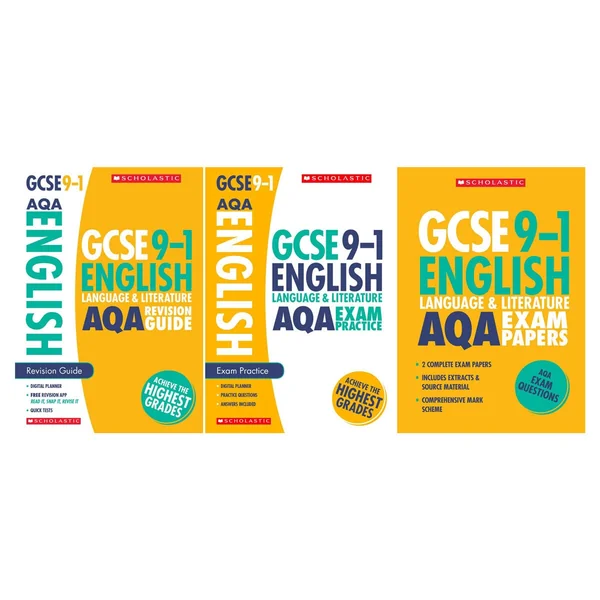 GCSE English Language & Literature AQA Revision Guide, Exam Practice & Exam Papers, 3 Book Pack