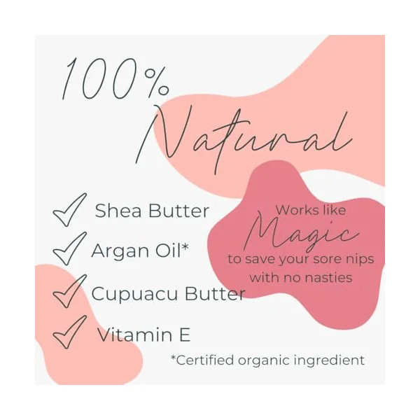 Generation Mama Nipple Cream For Breast-feeding - 100% Natural Organic Vegan & Lanolin Free - Made In The UK - Nipple Balm For Sore & Cracked Nipples With Vitamin E - Newborn & Hospital Bag Essential