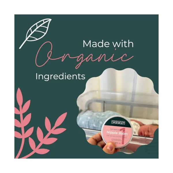 Generation Mama Nipple Cream For Breast-feeding - 100% Natural Organic Vegan & Lanolin Free - Made In The UK - Nipple Balm For Sore & Cracked Nipples With Vitamin E - Newborn & Hospital Bag Essential