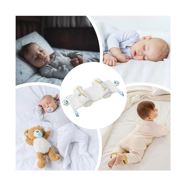 Generisch Children's Headrest Pillow Adjustable and Washable Headrest | Supportive curved cushion for baby bed for everyday use at home when travelling in the pram and car seat for