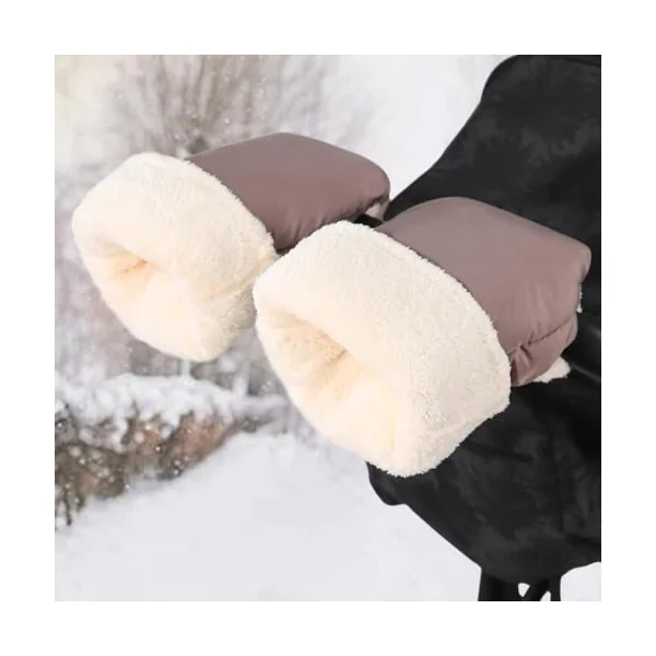 Generisch Pram Gloves | Windproof Comfortable Thick Gloves | Freeze Protection Mittens | For Cold Weather Travel Winter Parents Pram Handles Children Outdoor
