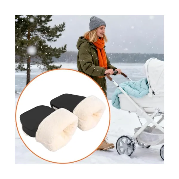 Generisch Pram Mittens Comfortable Windproof Thick Gloves Warm Extra Thick Hand Warmer for Parents in Cold Weather for Prams in Winter When Travelling on Handlebars for Children and
