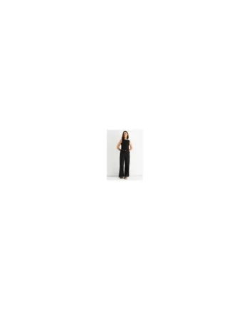 Gini London Black Cotton Contrast Stitch Detail Waist Coat