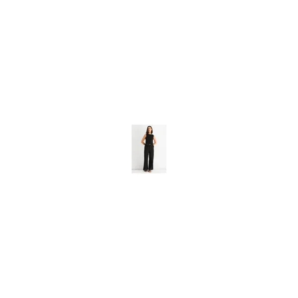 Gini London Black Cotton Contrast Stitch Detail Waist Coat