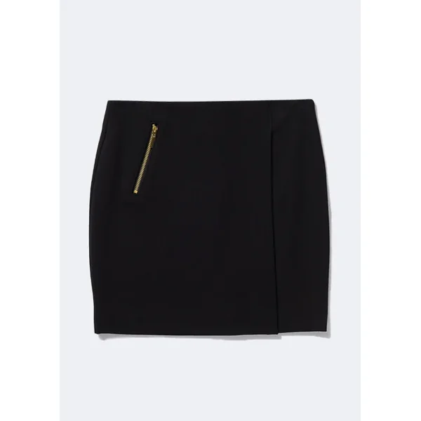 Girls Black Asymmetric School Skirt (8-16yrs)