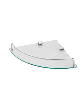 GoodHome Alessano Polished Silver effect Wall-mounted Bathroom Corner shelf (D)25.5cm (H)4.8cm (L)25.5cm