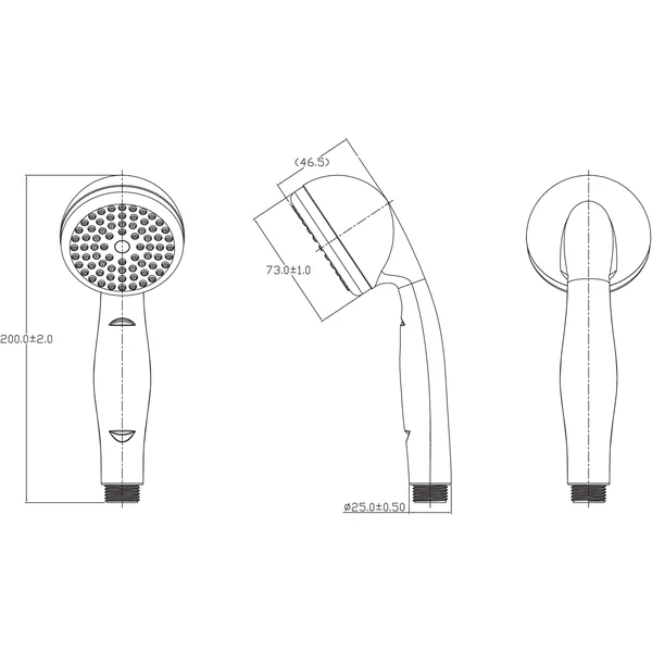 GoodHome Blyth Single-spray pattern Shower head