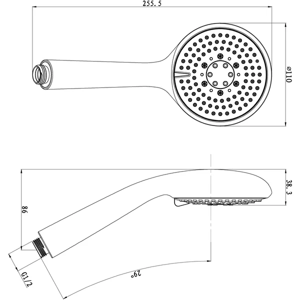 GoodHome Cavally White Chrome effect 3-spray pattern Shower head