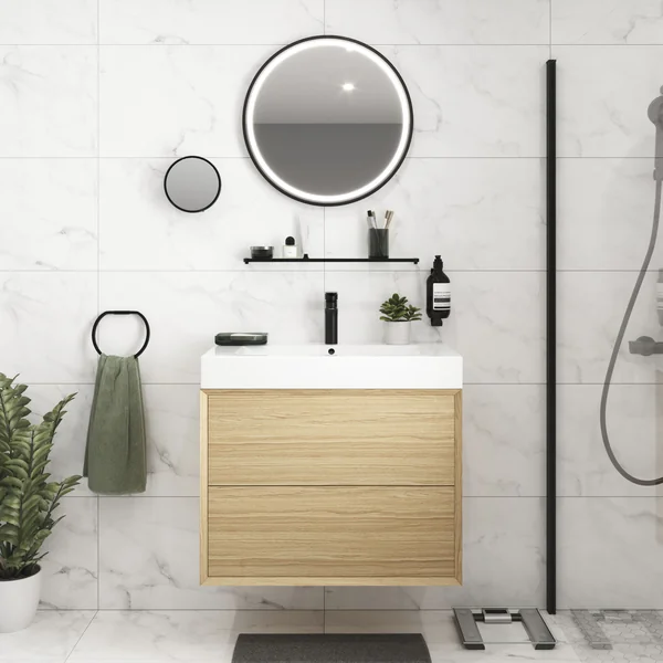 GoodHome Elland Matt Black Wall-mounted Bathroom Shelf (D)12cm (H)2cm (L)60cm