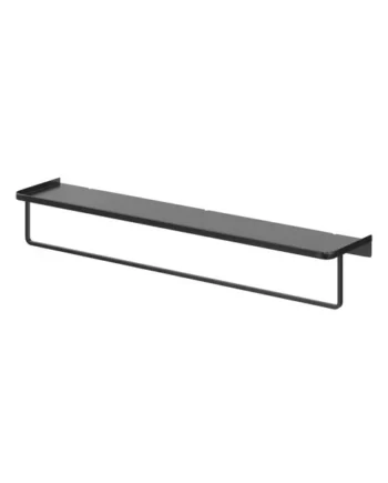 GoodHome Elland Matt Black Wall-mounted Bathroom Shelf (D)12cm (H)9cm (L)60cm