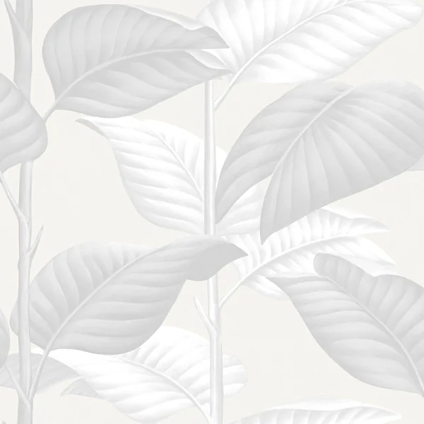 GoodHome Gloriosa Light Grey Leaves Natural Smooth Wallpaper