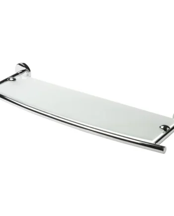 GoodHome Ormara Silver effect Glass Rectangular Shelf (L)58.5cm x (D)17cm
