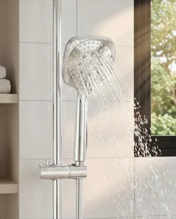 GoodHome Teesta Chrome effect 3-spray pattern Shower head