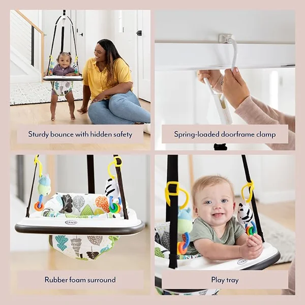 Graco Bumper Jumper Doorway Jumper. Bounce, Play and Entertain Your Baby. Suitable from 6 Months to 12 Months (max. 12kg), Up & Away Fashion