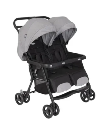 Graco DuoRider Lightweight Double Pushchair, Suitable from Birth to Approx. 3 Years, Steeple Gray Fashion