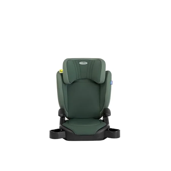 Graco Junior Maxi i-Size R129 Highback Booster car seat with cupholders, Suitable from 100-150cm (Approx. 3.5 to 12 Years), Hunter Fashion