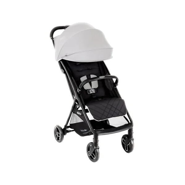 Graco Myavo Compact Stroller/Pushchair with Raincover - Suitable from Birth to Approx. 4 Years (0-22kg). Lightweight at only 5.8kg with a one-Second, one-Hand fold, Steeple Gray Fashion