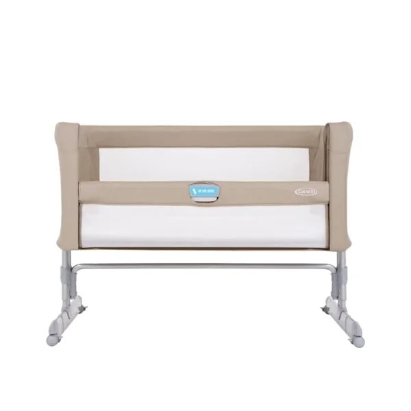 Graco Sweet2Sleep Bedside Bassinet/Crib keeping baby close to you with easy-access side rail, 11 height adjustments, 4 tilt positions and with carrybag, Oatmeal fashion