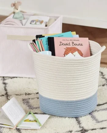 Great Little Trading Company Rope Storage Basket - Blue