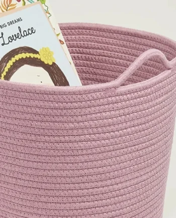 Great Little Trading Company Rope Storage Basket - Rose Pink