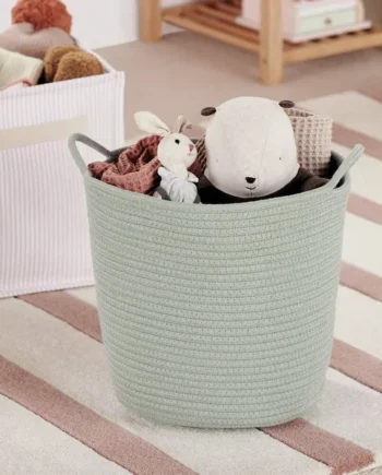 Great Little Trading Company Rope Storage Basket-Sage Green