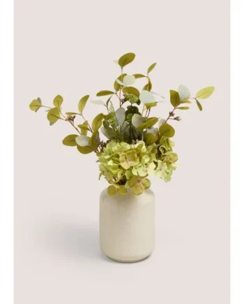 Green Hydrangea Speckled Vase