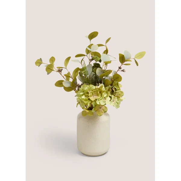 Green Hydrangea Speckled Vase