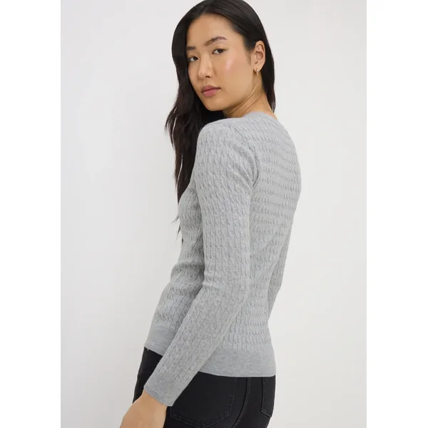 Grey Baby Cable Knit Jumper