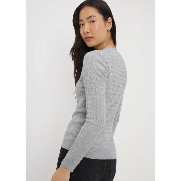 Grey Baby Cable Knit Jumper