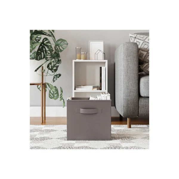Grey - Collapsible Non-Woven Storage Box - M