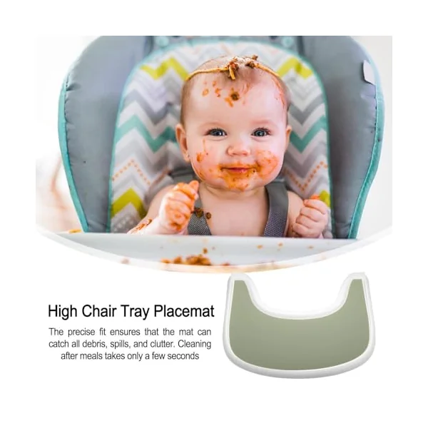Générique High Chair Mat for Tray, Food Catcher for High Chair Made of | Food Grade Silicone | Durable Full Coverage Placemat Clean and Hygienic Safe