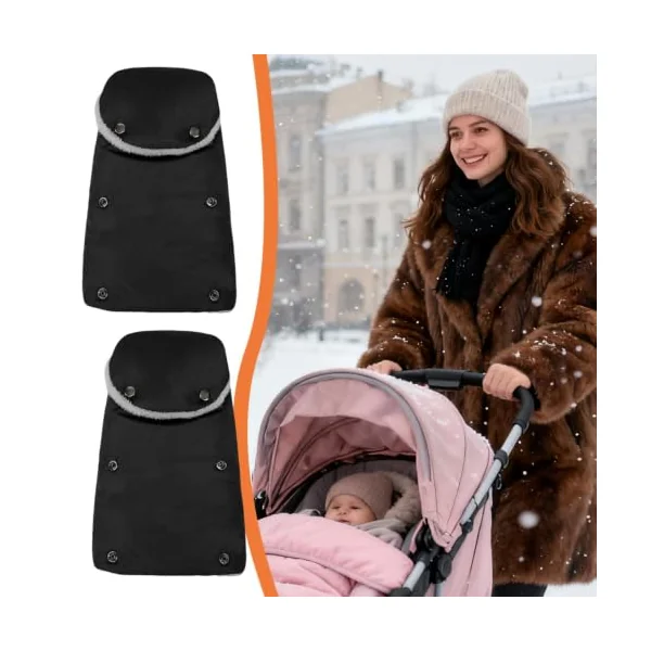 Générique Stroller Hand Sleeve | Waterproof Windproof Comfortable Thick and Warm | Waterproof Hand Warmer | for Stroller in Winter, Travel, Handles, Cold Weather, Parents and in