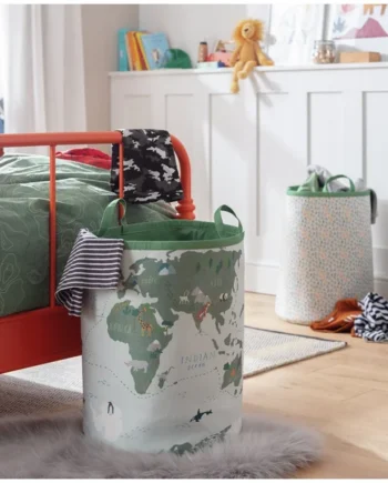 Habitat 124 Litre World Map and Geo Laundry Bag Set - Green