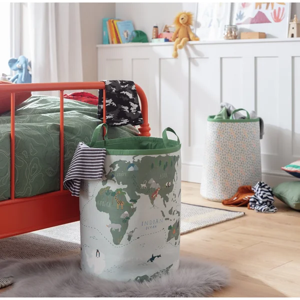 Habitat 124 Litre World Map and Geo Laundry Bag Set - Green