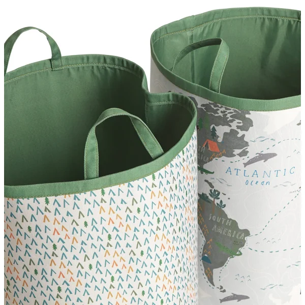 Habitat 124 Litre World Map and Geo Laundry Bag Set - Green