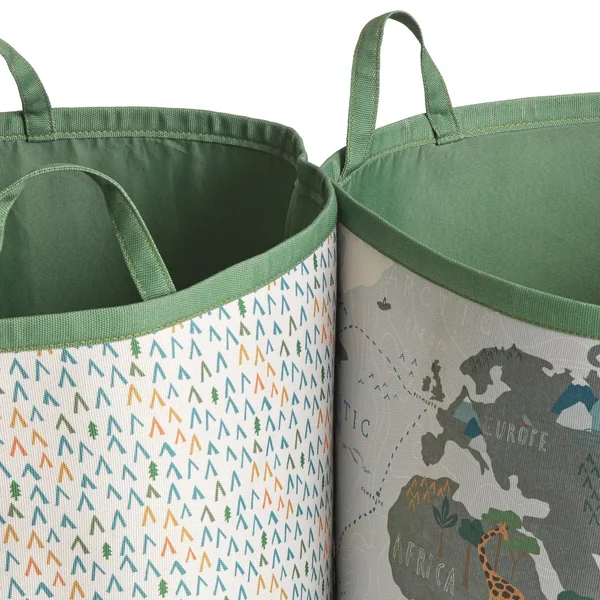 Habitat 124 Litre World Map and Geo Laundry Bag Set - Green
