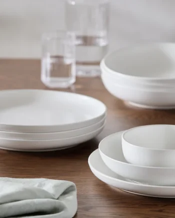 Habitat 12 Piece Stoneware Dinner Set - Matte White