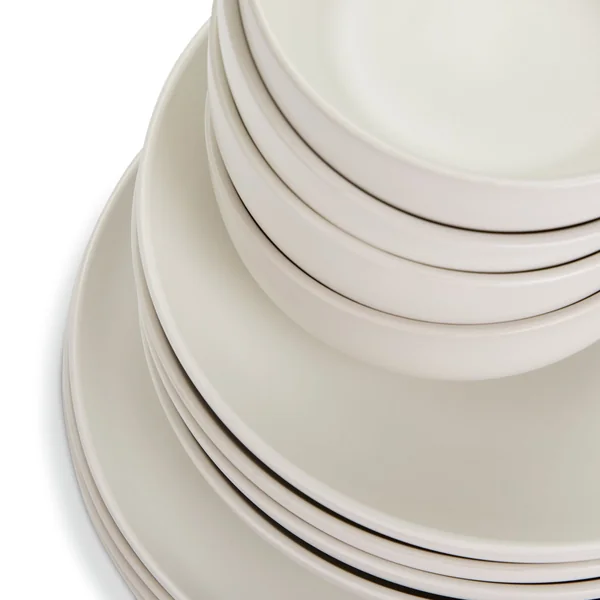 Habitat 12 Piece Stoneware Dinner Set - Matte White
