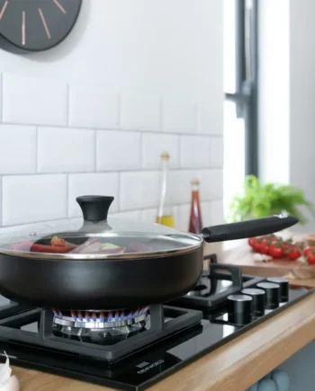 Habitat 28cm Non Stick Aluminium Saute Pan with Lid