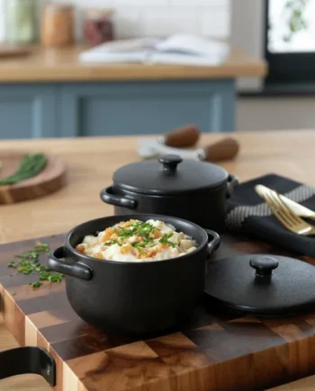 Habitat 2 Piece Stoneware Mini Casserole Dish - Black