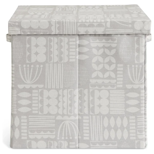 Habitat 40cm Fabric Storage Box with Lid - Scandi Print