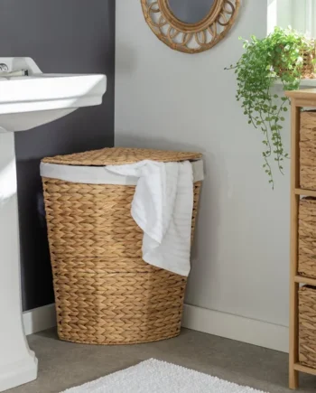 Habitat 40L Corner Water Hyacinth Laundry Basket - Natural