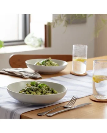 Habitat 4 Piece Stoneware Pasta Bowls - Matte White